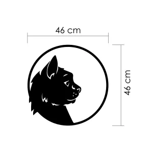 Decortie Modern Metal Wall Art Home Ornament Cat Decorative Minimalist Design Hanging Wall Sculpture, Black