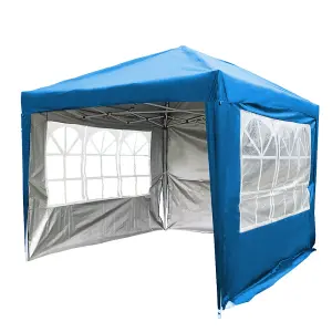 SunDaze Blue Side Panel with Window for 3x3M Pop Up Gazebo Tent 1 Piece