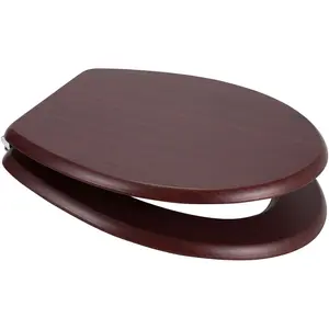 Euroshowers MDF Mahogany Bottom Fix Toilet Seat