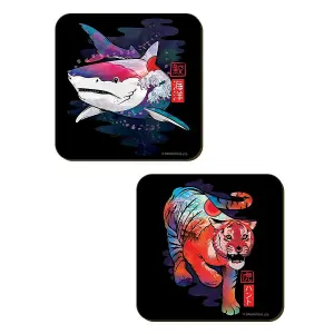 Unorthodox Collective Yasei Square Coaster Set (Pack of 4) Multicoloured (One Size)