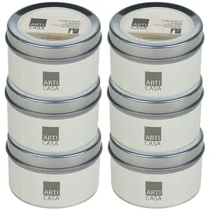 URBNLIVING 6cm Diameter Citronella Scented Candles Tins Fragranced Candle Outdoor Dining Set of 6