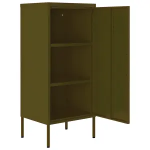 Berkfield Storage Cabinet Olive Green 42.5x35x101.5 cm Steel