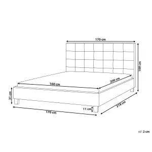 Fabric EU King Size Bed Beige LA ROCHELLE