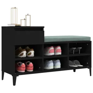 Berkfield Shoe Cabinet Black 102x36x60 cm Engineered Wood