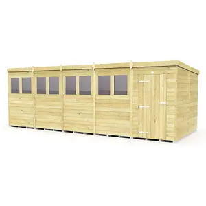 DIY Sheds 20x8 Pent Shed - Single Door With Windows