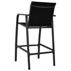 Berkfield Garden Bar Chairs 2 pcs Black Textilene