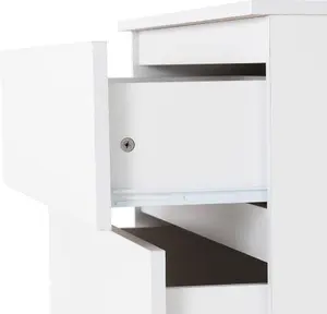 Malvern 4 Drawer Chest White Recessed Handles