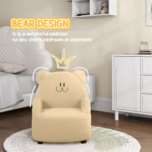 AIYAPLAY Kids Armchair, Bear Shaped Toddler Chair for Bedroom - Khaki