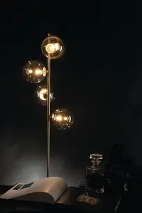 Luminosa HONEY 4 Light Multi Arm Floor Lamp Brass 34.5x160cm