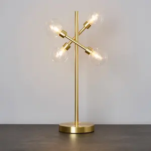 Litecraft Supa Brass 4 Light Stick Table Lamp