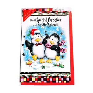 Simon Elvin For A Special Brother And His Girlfriend Christmas Card Multicoloured (One Size)