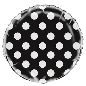 Unique Party Helium Polka Dot Foil Balloon Black/White (One Size)