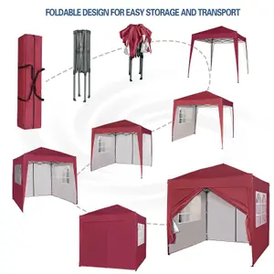 MCC Direct 2X2 Pop up Red Gazebo with Sides