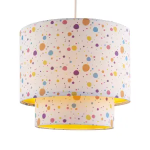 Printed Multicolour Polka dot 2-Tier Light shade (D)25cm