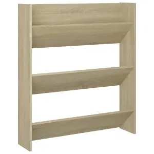 Berkfield Wall Shoe Cabinet Sonoma Oak 80x18x90 cm Engineered Wood