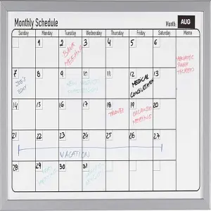 KAV Dry Wipe Magnetic Annual Planner Stylish Aluminium Frame Whiteboard Multipurpose Organizational Board with Self-Adhesive