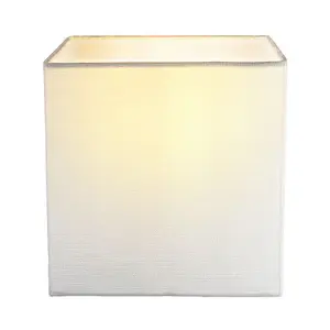 Contemporary and Stylish Ivory White Linen Fabric 16cm Square Lamp Shade