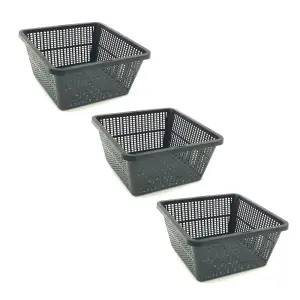 Pisces Pond Square Planting Basket 19 x 19 x 9cm -3 Pack