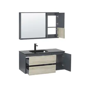 Kulraj 1000mm Wall Hung Single Vanity Unit Grey