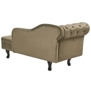 Left Hand Chaise Lounge Velvet Olive Green NIMES