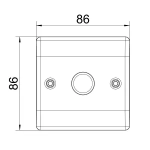 BG Raised slim Silver Steel effect 1 gang profile Single 200W Dimmer switch