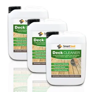 Smartseal Decking Cleaner, Fast Acting Deck Cleaner, Removes Moss, Lichen, Green Algae, Dirt and Black Spot, 3 x 5L