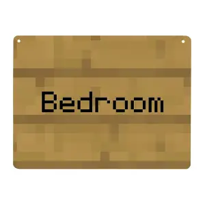 Grindstore Bedroom Note Pixel Mini Tin Sign Brown (One Size)