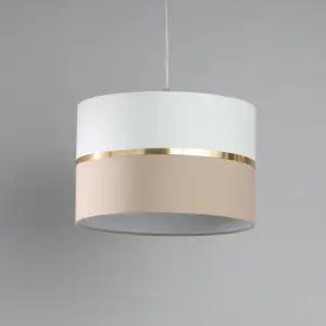 Inlight Isonoe Ivory & mocha Drum Light shade (D)30cm