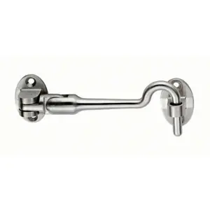 Silent Pattern Cabin Hook & Eye Satin Stainless Steel 150mm Arm Cabinet Hatch