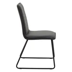 Interiors by Premier Foundry Black Leather Effect Chair, Easy to Clean Outdoor Chair, Body Supportive High Back Accent Chair