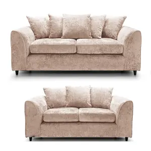 Monaco Chenille Fabric Sofa Set 3 and 2 Seater sofa   Beige