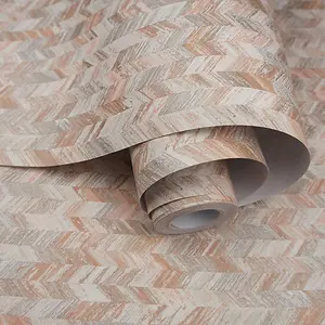 Amazonia Saram Chevron Orange Peach Wallpaper Holden 91290