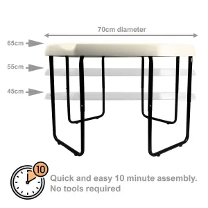 simpa Medium 70cm Cream Mixing Play Tray Sand Pit Toys with 3 Tier Height Adjustable Stand