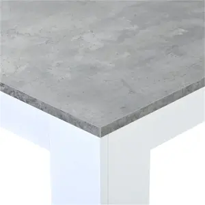 Dining Table with 2 benches Dining Table Set for Kitchen, Dining Room, Small Space Artificial Marble (Grey and White)