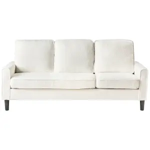 3 Seater Sofa with Ottoman Boucle White AVESTA