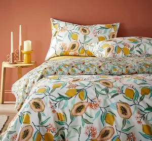 Vantona - Lemons & Pomegranites Green & Yellow Bedding Set - Kingsize