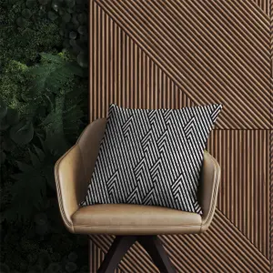 Oblique Black Grunge Pattern Outdoor Cushion 60cm x 60cm