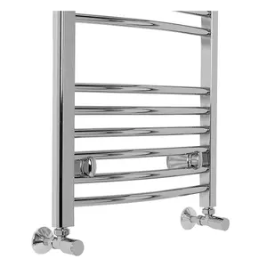 Right Radiators 750x495 mm Bathroom Curved Heated Towel Rail Radiator Warmer Ladder Chrome