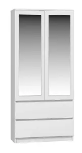 SS-90 Malwa Mirror Wardrobe White