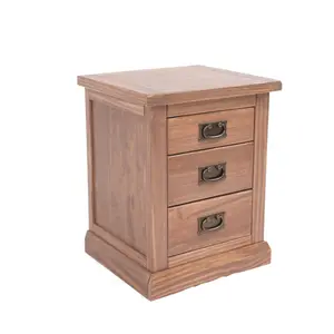 Tirolo 3 Drawer Bedside Table Brass Drop Handle