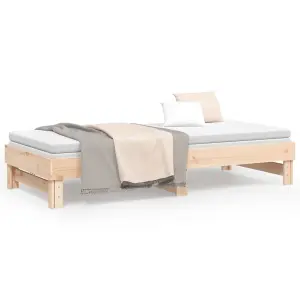 Berkfield Pull-out Day Bed 2x(80x200) cm Solid Wood Pine