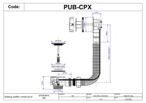 McAlpine PUB-CPX 1.5" x 70mm Pop-Up Bath Waste and Overflow