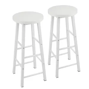 Haydenville Upholstered Counter Stool with Metal Frame (Set of 2) White / White