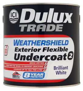 Dulux Trade Weathershield Brilliant white Metal & wood Undercoat, 2.5L