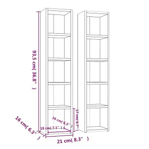 vidaXL CD Cabinets 2 pcs Sonoma Oak 21x16x93.5 cm Engineered Wood