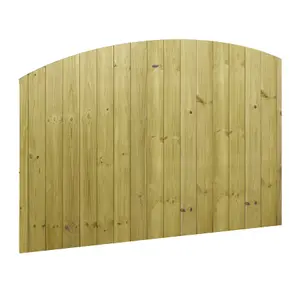 Dome Top Tongue & Groove Fence Panel (Pack of 5) Width: 6ft x Height: 4ft Vertical Interlocking Planks Fully Framed