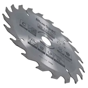 Circular Saw Blade 165mm x 20mm 20 Teeth TCT Coarse Cutting Disc Wood 1pc