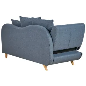 Left Hand Fabric Chaise Lounge with Storage Blue MERI II