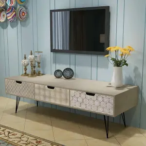 Berkfield TV Cabinet with 3 Drawers 120x40x36 cm Grey