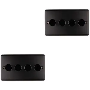 2 PACK 4 Gang 400W LED 2 Way Rotary Dimmer Switch MATT BLACK Dimming Light